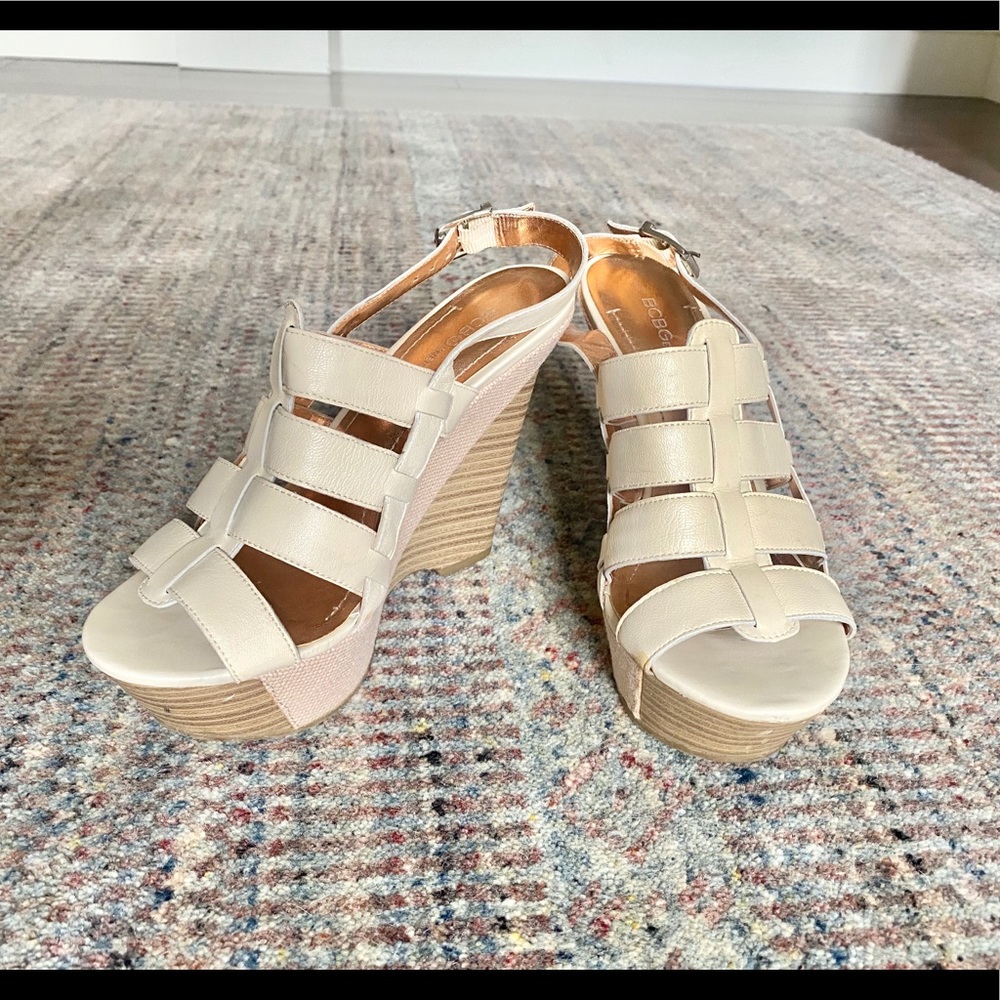 Cream BCBGeneration Wedge Sandal